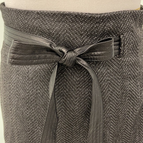 Halogen Tweed Pencil Skirt with Leather bow - Picture 3 of 12